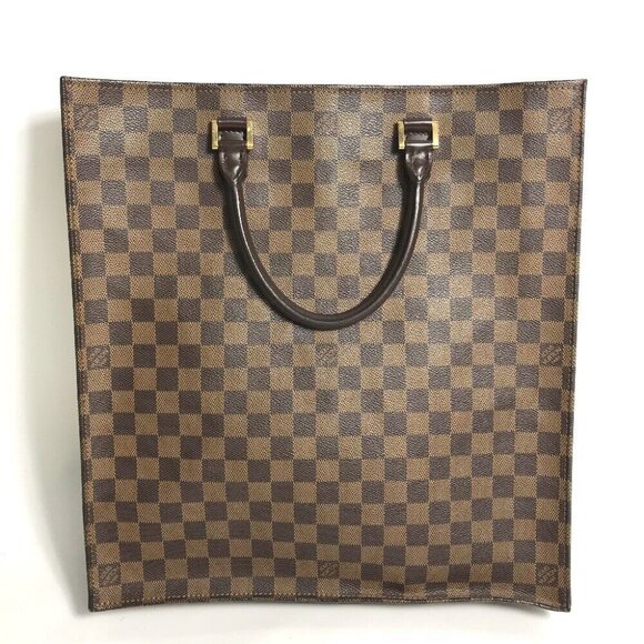 LOUIS VUITTON Damier Sac Plat Bag Hand Bag Vertical Tote Bag - Picture 1 of 12